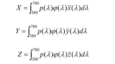 物体色的三刺激值计算公式27