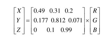 RGB颜色空间先转到XYZ空间